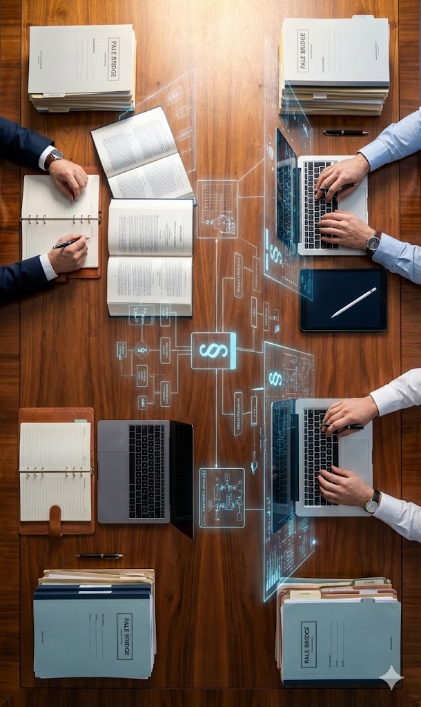 Pale Bridge digitaler Tisch Uebersicht zur Kanzlei Pale Bridge